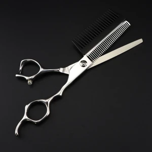 Inceltme Makası Yenı Profesyonel JP440C Çelik 6 '' 2 In 1 Saç Makası Tarak Saç Kesimi Berber Makası Saç Kesme Makası Kuaför Makası (Yurt Dışından)