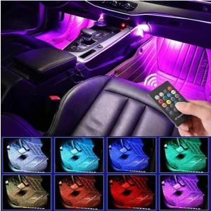Bmw 12 LED Çakmaklık Girişli 4'lü Rgb Kumandalı Sese Duyarlı Ayak Altı LED