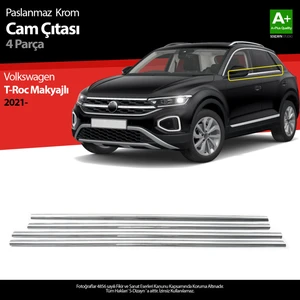 Vw T-Roc Makyajlı Krom Cam Çıtası 4 Prç. 2021 Üzeri