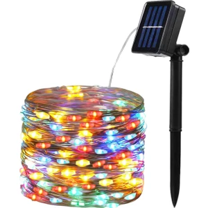 Güneş Enerjili LED Dize Işıklar, 10M Su Geçirmez Işıklar, Renkli 1 Adet (Yurt Dışından)