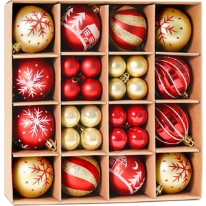 Noel Ağacı Için 44 Adet Noel Topları Süsleri - Kırmızı ve Altın (Yurt Dışından)