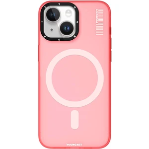 iPhone 15 Kılıf Magsafe Şarj Özellikli Youngkit Hidden Sand Serisi Kapak Pembe