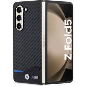 Galaxy Z Fold 5 Kılıf Bmw Orjinal Lisanslı M Logolu Pu Karbon Kapak Siyah