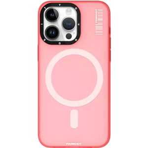 iPhone 15 Pro Kılıf Magsafe Şarj Özellikli Youngkit Hidden Sand Serisi Kapak Pembe