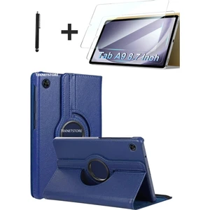 TEKNETSTORE Samsung Galaxy Tab A9 8.7 Inç Tablet Uyumlu 360 Döner Pu Deri Kılıf Seti Standlı SM-X110