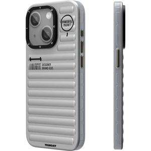 YoungKit iPhone 15 Kılıf Mat Renkli Tasarım Youngkit Original Serisi Kapak Gümüş