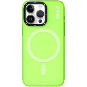 iPhone 15 Pro Kılıf Magsafe Şarj Özellikli Youngkit Hidden Sand Serisi Kapak Yeşil