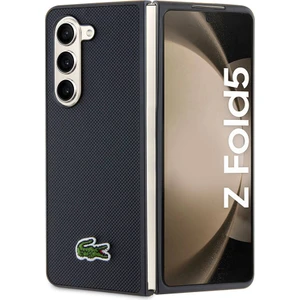 Galaxy Z Fold 5 Kılıf Lacoste Orjinal Lisanslı Pu Pike Desenli Yüzey Ikonik Timsah Logolu Lacivert