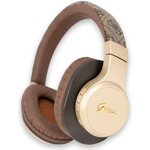 Orjinal Lisanslı Bluetooth Kulaklık Script Gold Serisi Metal Yazı Logolu 4g Desenli Kahverengi