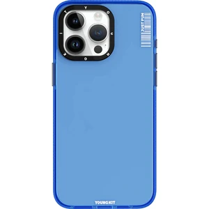 iPhone 15 Pro Max Kılıf Pürüzsüz Düz Arka Yüzey Youngkit Crystal Color Serisi Kapak Mavi