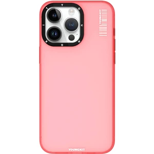iPhone 15 Pro Kılıf Buzlu Mat Tasarım Youngkit Hidden Sand Serisi Kapak Pembe
