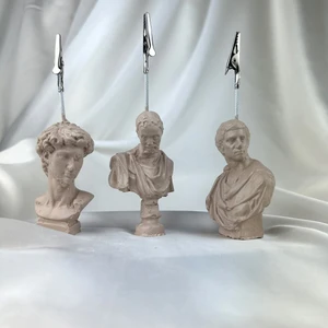 Oasis Decoration Krem Michelangelo Brutus ve David Heykel 3'lü Not Tutucu Set