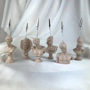 Oasis Decoration Krem Venus Perseus Hermes Apollo Ares ve Athena Heykel 6'lı Not Tutucu Set Fotoğraf Tutucu