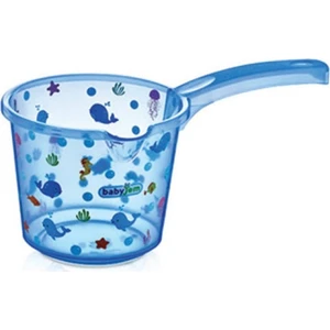 Baby Jem Desenli Bebek Banyo Maşrapası Şeffaf Mavi