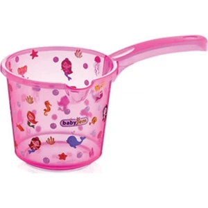Baby Jem Desenli Bebek Banyo Maşrapası Şeffaf Pembe