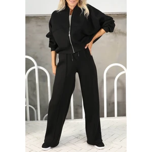 Neşeli Butik Kadın Penye 3 Iplik Şardonlu Kumaş GTS022 - Siyah