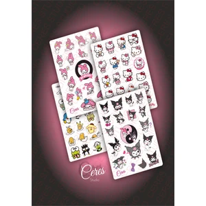 Sanrio Kuromi Hello Kitty 4 Sayfa 77 Etiket Planlayıcı Bullet Journal Telefon Sticker Set
