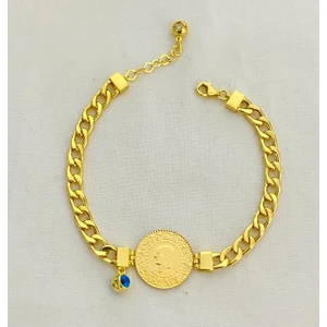 Gurmet Zincirli 22 Ayar Çeyrekli Bileklik