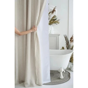 Kornişli Yıkanmış Keten Perde, Yıkanmış Keten Fon Perde, Tek Kanat Pilesiz