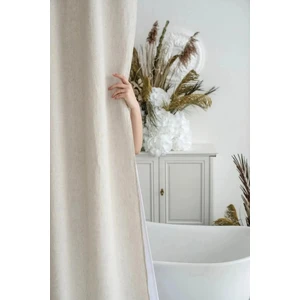 Kornişli Yıkanmış Keten Perde, Yıkanmış Keten Fon Perde, Tek Kanat Pilesiz