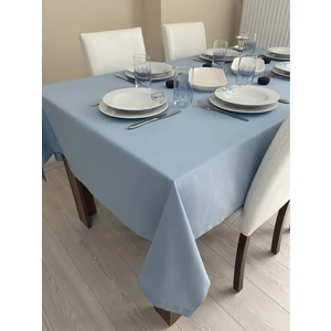 Zeren Home Sıvı Geçirmez Keten Dertsiz Masa Örtüsü Mavi + 12 Peçete