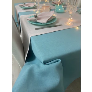 Zeren Home Polyester Keten Dertsiz Masa Örtüsü Maldiv + 12 Peçete