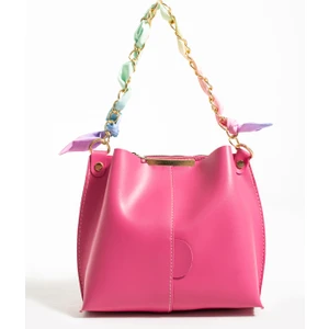 Nbi Bags Kadın Fularlı Zincir Aksesuarlı Yumuşak Deri 3 Bölmeli El Kol ve Omuz Çantası