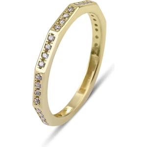 Kairos Jewelry 14 Ayar Altın Geometrik Yarımtur Yüzük KRS090-14GRZ