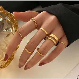 10LU Kombin Yüzük Seti [gold-Sılver-Siyah]