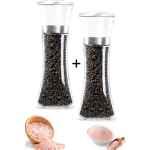 Berdina Home Karabiber Tuzluk Değirmeni 2 Adet Seramik Bıçaklı Öğütücü Büyük Boy