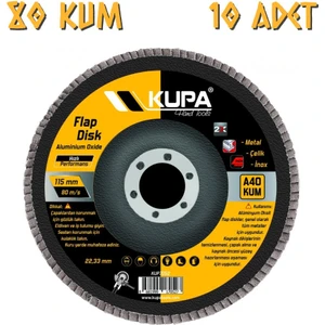 Kupa Hırdavat Kupa Katlı Flap Disk Zımpara A80 Kum - 10 Adet