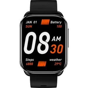Watch Gs Siyah Akıllı Saat Sesli Telefon Görüşmesi 60hz