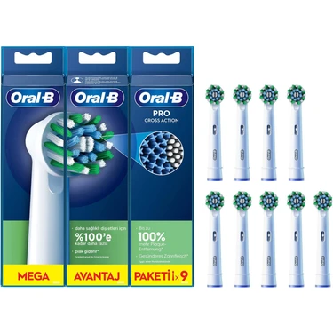 Oral-B Pro Cross Action 9'lu Diş Fırçası Yedek Başlığı