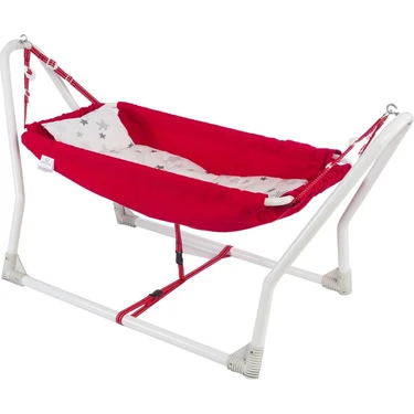 Holmen Milas Kırmızı Hamak 100% Pamuklu Kumaş Ergonomik Yapı ile Taşınabilir ve Kolay