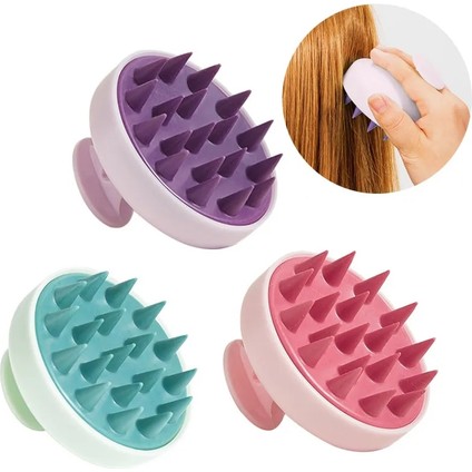 Mor Silikon Şampuan Saç Derisi Saç Masajı Kafa Vücut Saç Derisi Masaj Fırçası Tarak Saç Yıkama Tarağı Duş Fırçası Banyo Spa Masaj Fırçası (Yurt Dışından)