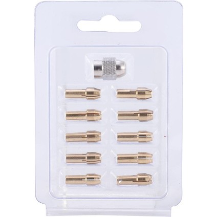 Grapety 11 Adet Pirinç Pens + Somun Seti 0.5-3.2mm Elektrikli Taşlama Dört Loblu Bakır Chuck 4.8mm Sap Çapı Döner Matkap Ucu Chuck Somun Aracı (Yurt Dışından)