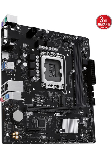 PRIME H610M-R-SI Intel H610 DDR5 5600 LGA1700 DP HDMI VGA M2 USB3.2 mATX - Beyaz Kutu (PRIME H610M-R-SI) Anakart