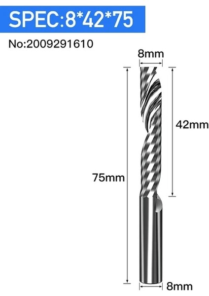 2009291610 Huhao 1 Adet 5mm 8mm Karbür Tek Flüt Spiral Frezeler Yönlendirici Bit Akrilik Mdf Ahşap Freze Kesicisi Cnc Oyma Tezgahları (Yurt Dışından)