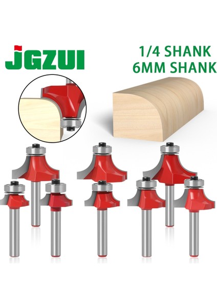 6X5I8 1/46MM Saplı Köşe Yuvarlak Yönlendirici Bit ile Rulman Freze Kesici Ahşap Ahşap Tungsten Karbür Için (Yurt Dışından) modelleri