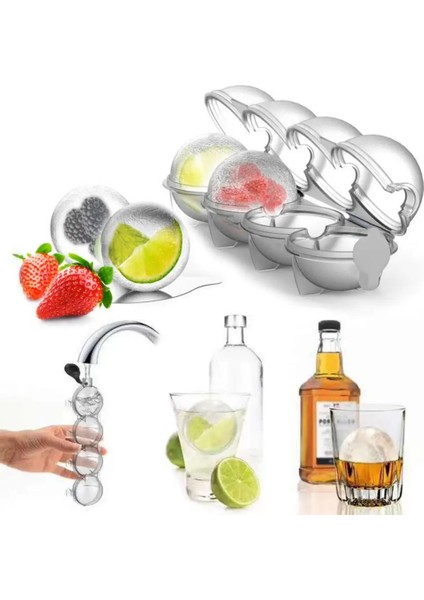 1 Adet B Buz Kalıbı 4 Delik Buz Küpü Makineleri Yuvarlak Buz Hokeyi Kalıp Viski Topu Bar Parti Mutfak Buz Kutusu Dondurma Yapma Makinesi Araçları Mutfak Için (Yurt Dışından)