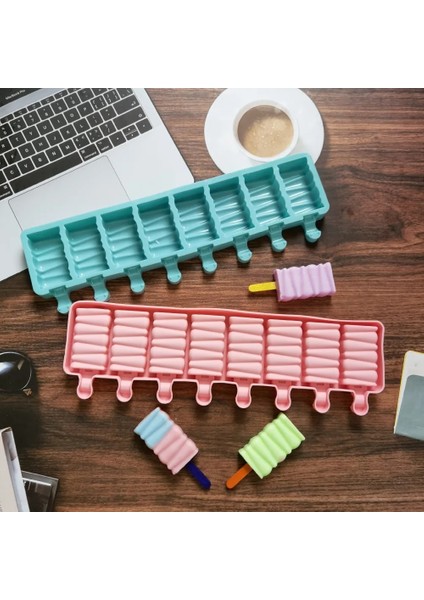 Beyaz 8-Kavite Silikon Dondurma Kalıp Yapı Taşları Dıy Ev Yapımı Popsicle Kalıpları Tatlı Buz Pop Lolly Maker Yeniden Kullanılabilir Aracı (Yurt Dışından) fiyatları