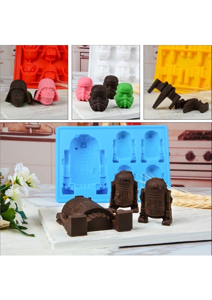 Random5 Kek Dekorasyon Kalıpları Pişirme Için Silikon Kalıplar Çikolata Şeker Sakızlı Tatlı Buz Küpü Kalıpları Yıldız Savaşı Hayranları Için (Yurt Dışından) fiyatları