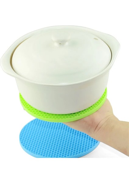 MAVI-14CM Masa Placemat Mutfak Aracı Silikon Yalıtım Matı Coaster Isıya Dayanıklı Kaymaz Ped Placemat Mutfak Aksesuarları Araçlar (Yurt Dışından) indirimleri