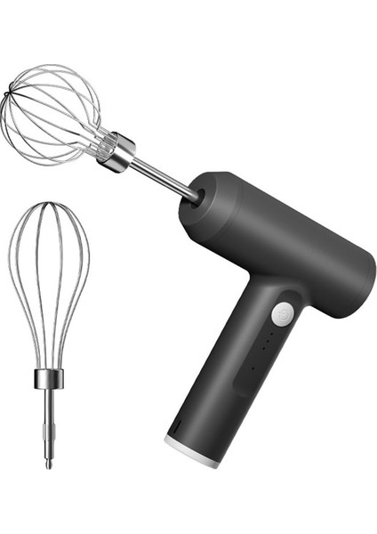 Siyah 1 Manuel Mikser Elektrikli Kablosuz Yumurta Çırpıcı Yarı Otomatik Ev USB Şarj Edilebilir Çok Fonksiyonlu Süt Köpürtücü Mikser Malzemeleri (Yurt Dışından)