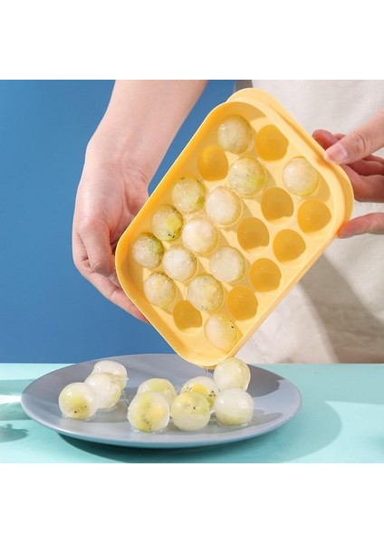 Mor 22 Buz Topu Kalıbı Hokeyi Dondurulmuş Mini Top Makinesi Kalıp Yuvarlak Buz Küpü Kalıp Kapaklı Buz Tepsisi Kutusu Viski Kokteyl Mutfak Aletleri (Yurt Dışından) indirimleri