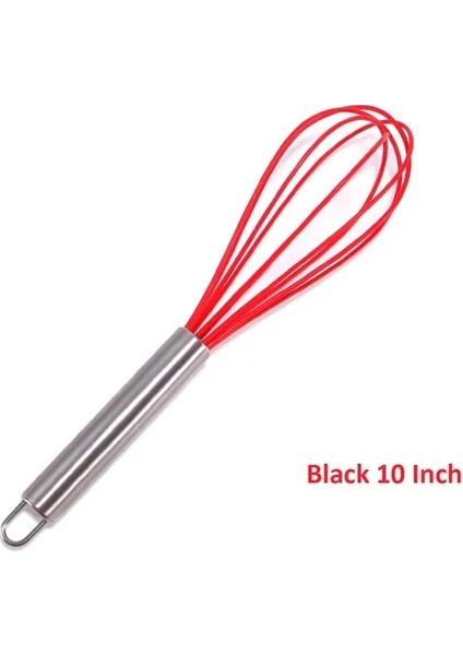 Kırmızı 10 Inç 1 Adet Manuel Yumurta Çırpıcı Paslanmaz Çelik Silikon Balon Çırpma Krema Mikser Karıştırma Karıştırma Çırpma Balon Bobin Tarzı Yumurta Araçları (Yurt Dışından)