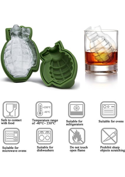 Mermi Tabanca Mermi Bombası Buz Küpü Tepsi Seti Buz Kalıpları Viski Kokteyller Çikolatalar, Jello Shots Mutfak Buz Buz Makinesi Küpleri, (Yurt Dışından) fiyatları