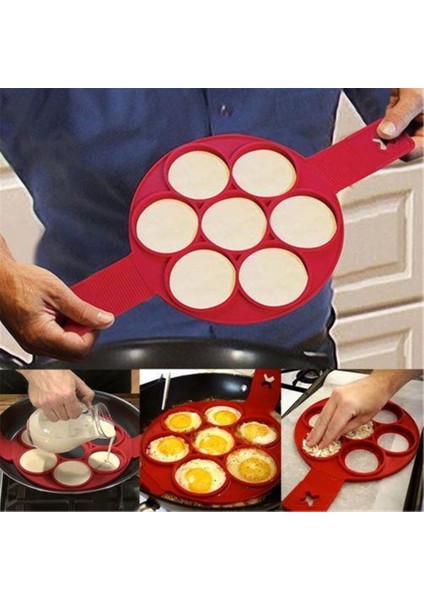 Kare 1 Adet Silikon Yapışmaz Fantastik Yumurta Gözleme Yapımcısı Halka Mutfak Pişirme Omlet Kalıpları Flip Ocak Yumurta Halkası Kalıp (Yurt Dışından)