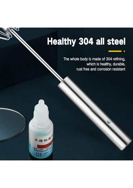 Gümüş Yarı Otomatik Yumurta Çırpıcı 304 Paslanmaz Çelik Yumurta Çırpma Manuel Mikser Kendinden Yumurta Gadget Karıştırıcı Mutfak Aksesuarları Yumurta Araçları (Yurt Dışından)