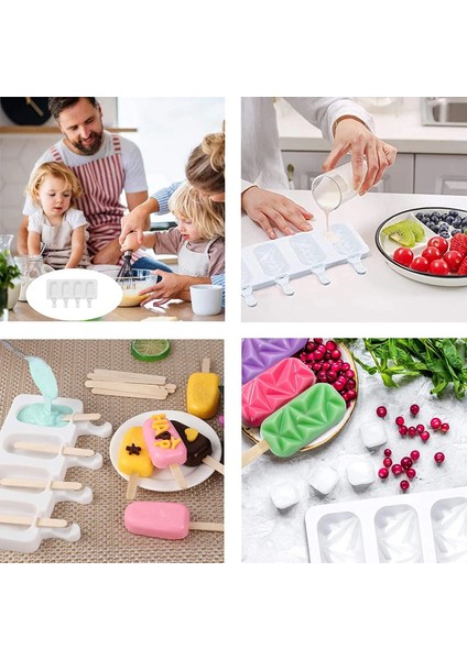 JSC3074 92 Gıda Sınıfı Silikon Dondurma Kalıpları Çikolatalı Kek Popsicle Kalıp Dıy Ev Yapımı Dondurulmuş Meyve Buz Lolly Kalıp Ücretsiz Sticks (Yurt Dışından) fırsatları